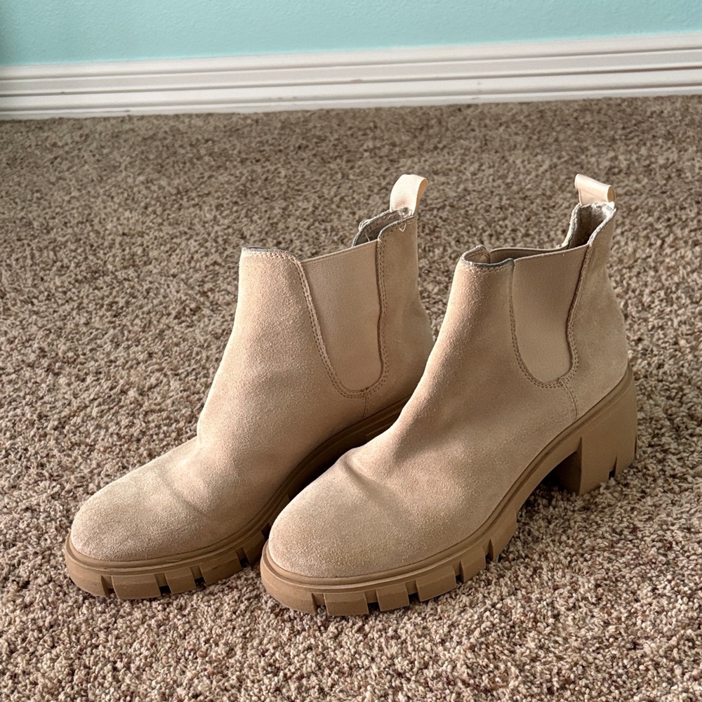 Steve Madden Beige Ankle Booties